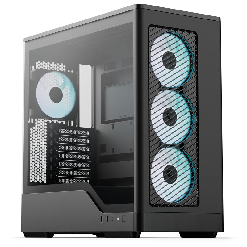 Aerocool D520A kabinett midtårn ATX herdet glass RGB hvit - Aerocool
