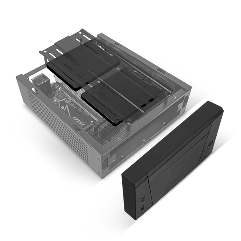 SilverStone Milo 10 Mini-ITX minikabinett VESA svart - SilverStone