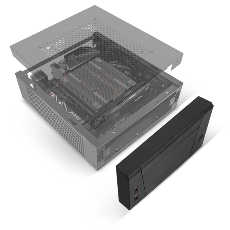 SilverStone Milo 10 Mini-ITX minikabinett VESA svart - SilverStone