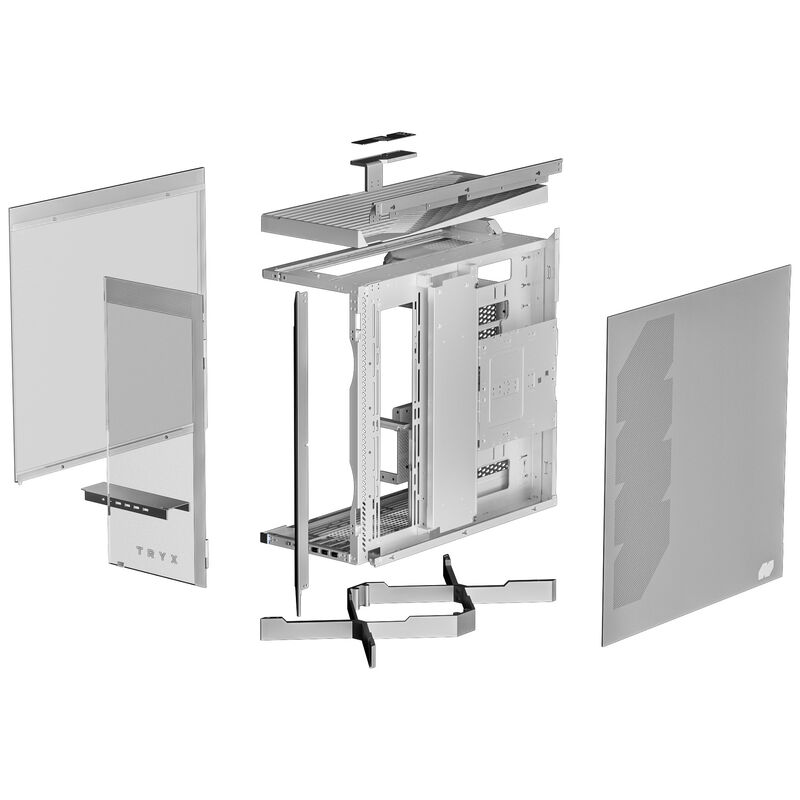 TRYX LUCA L70 kabinett midtårn E-ATX herdet glass svart - TRYX