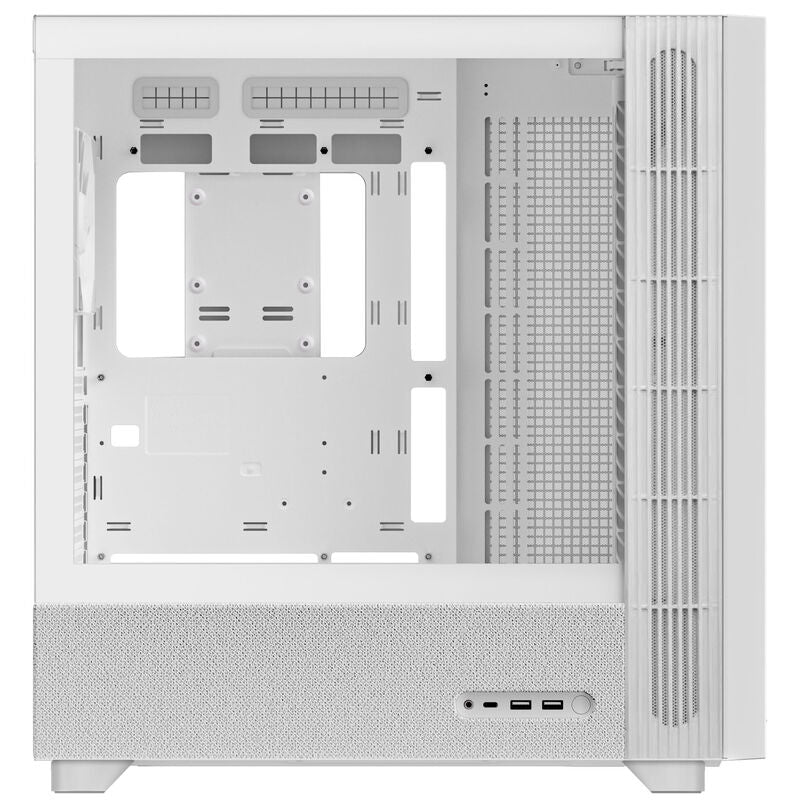 TRYX FLOVA F50 kabinett midtårn ATX herdet glass hvit - TRYX