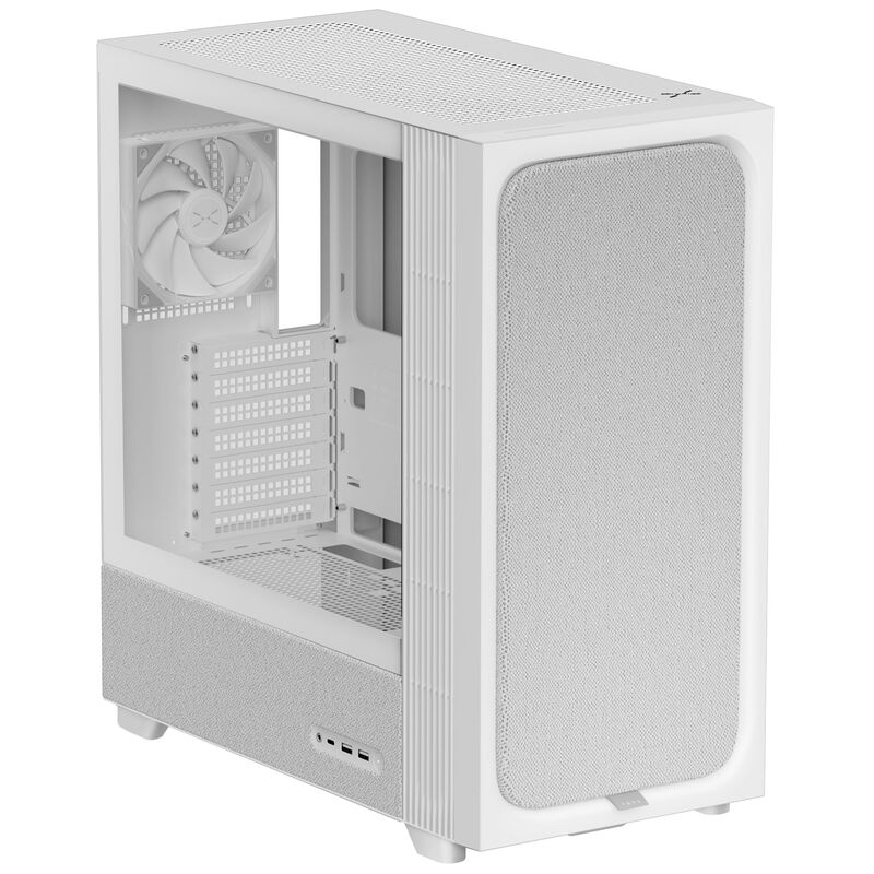 TRYX FLOVA F50 kabinett midtårn ATX herdet glass hvit - TRYX