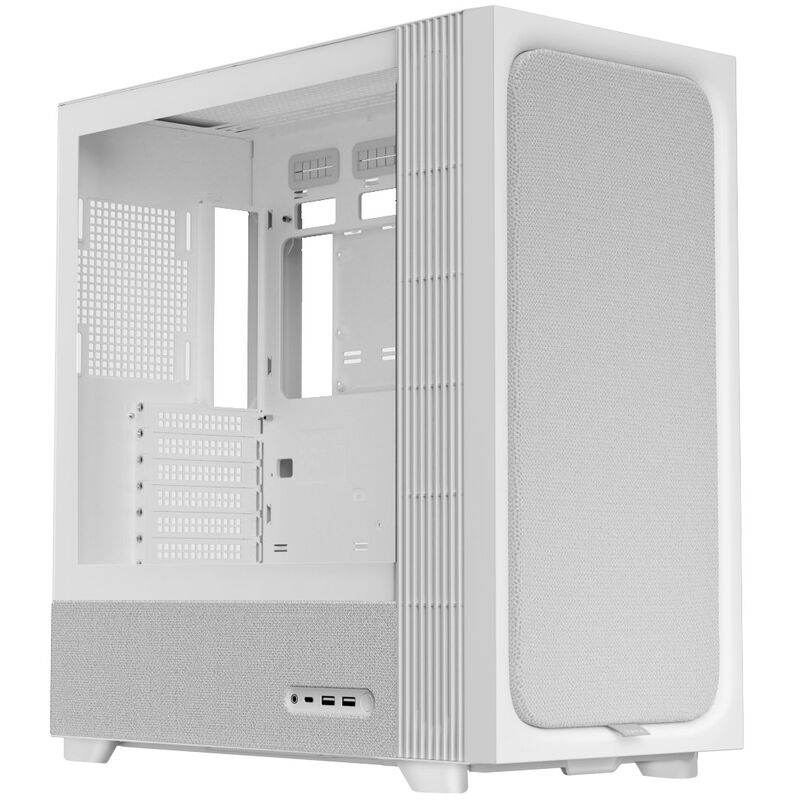 TRYX FLOVA F50 kabinett midtårn ATX herdet glass hvit - TRYX