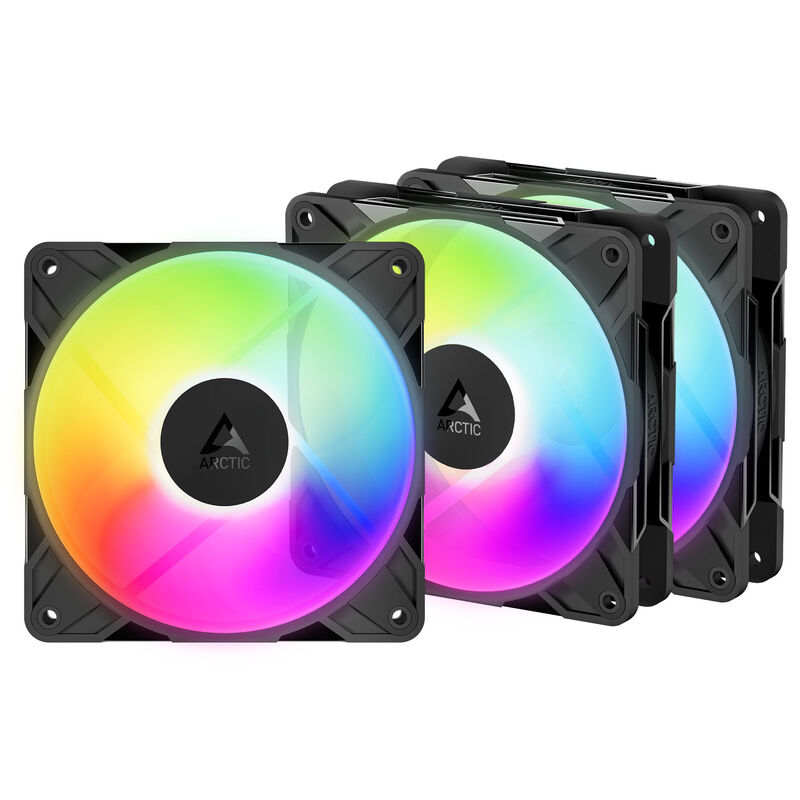 Arctic P12 Pro Reverse ARGB PWM vifte 120 mm hvit 3-pakk - Arctic