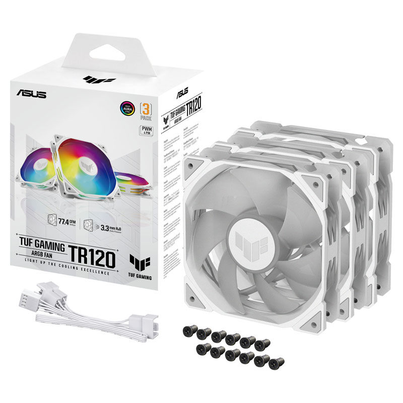 ASUS TUF Gaming TR120 PWM ARGB vifte 3-pakk 120 mm svart - ASUS