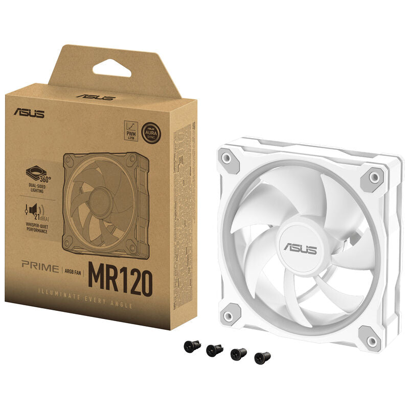 ASUS Prime MR120 ARGB vifte PWM 120 mm hvit - ASUS