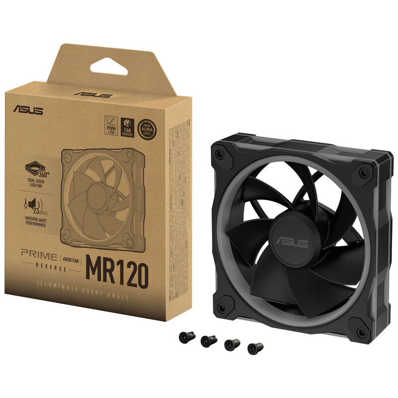 ASUS Prime MR120 ARGB vifte 120 mm PWM reverse svart - ASUS