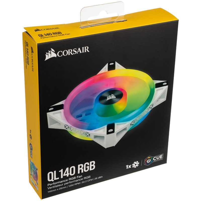 Corsair iCUE QL140 RGB PWM vifte 140 mm hvit - Corsair