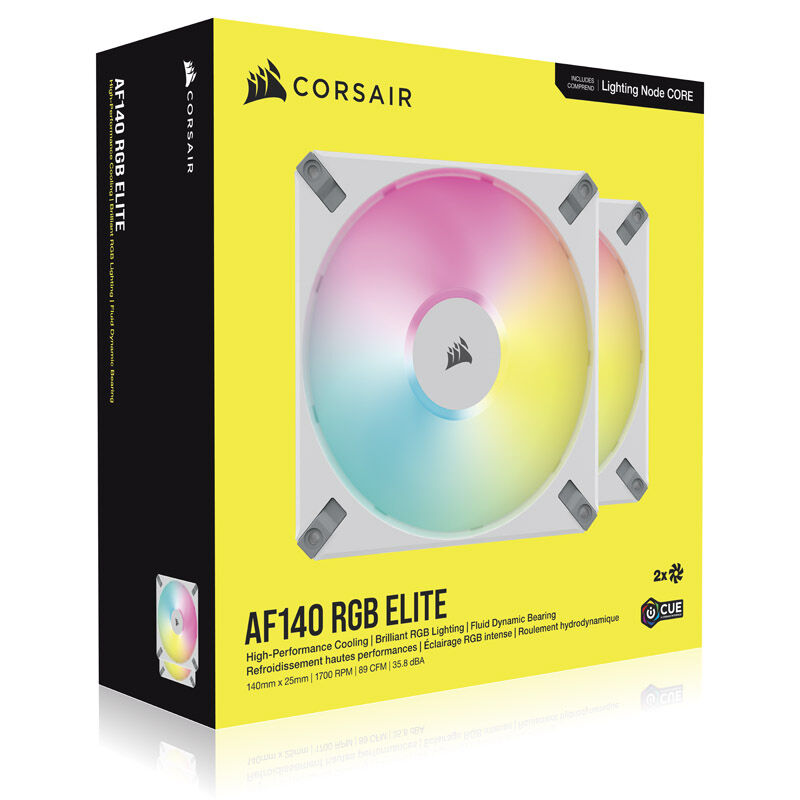 Corsair AF Elite RGB PWM vifte 2-pakning med kontroller - Corsair