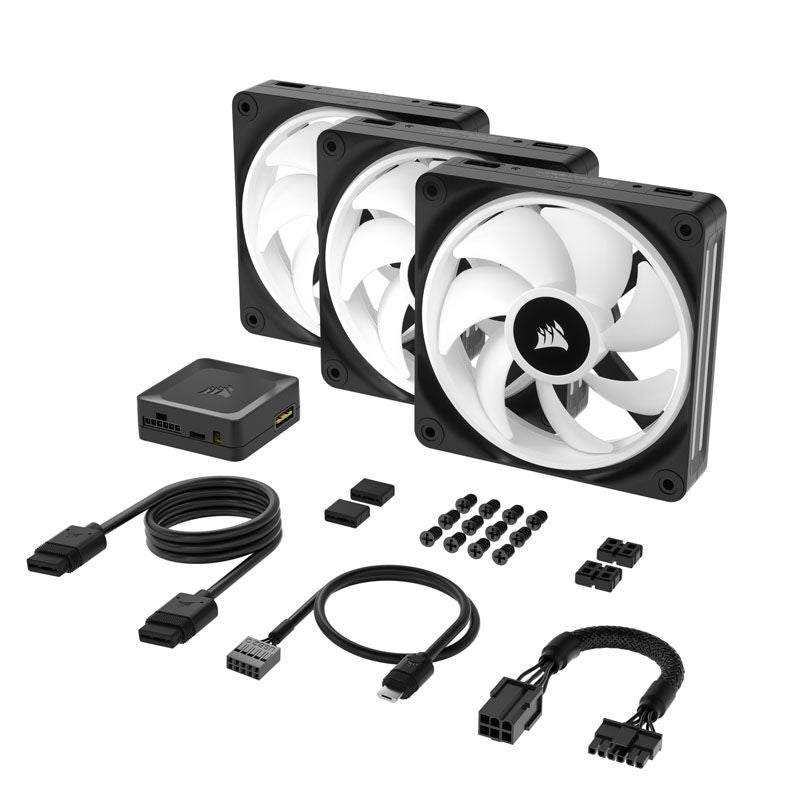 Corsair iCUE LINK QX120 RGB vifte 3-pakning m/kontroller - Corsair