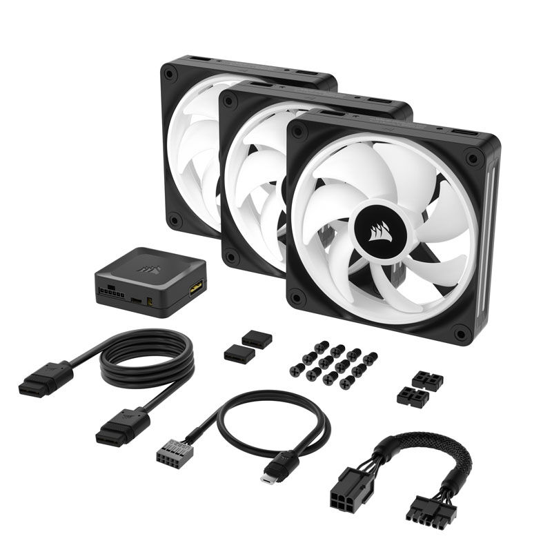 Corsair iCUE LINK QX120 RGB vifte 3-pakning m/kontroller - Corsair