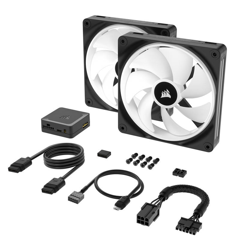 Corsair iCUE LINK QX140 RGB vifte 140 mm PWM 2-pakning svart - Corsair