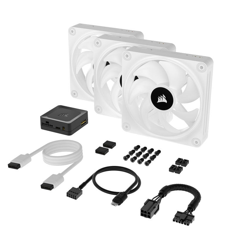 Corsair iCUE LINK QX120 RGB vifte 3-pakning m/kontroller - Corsair