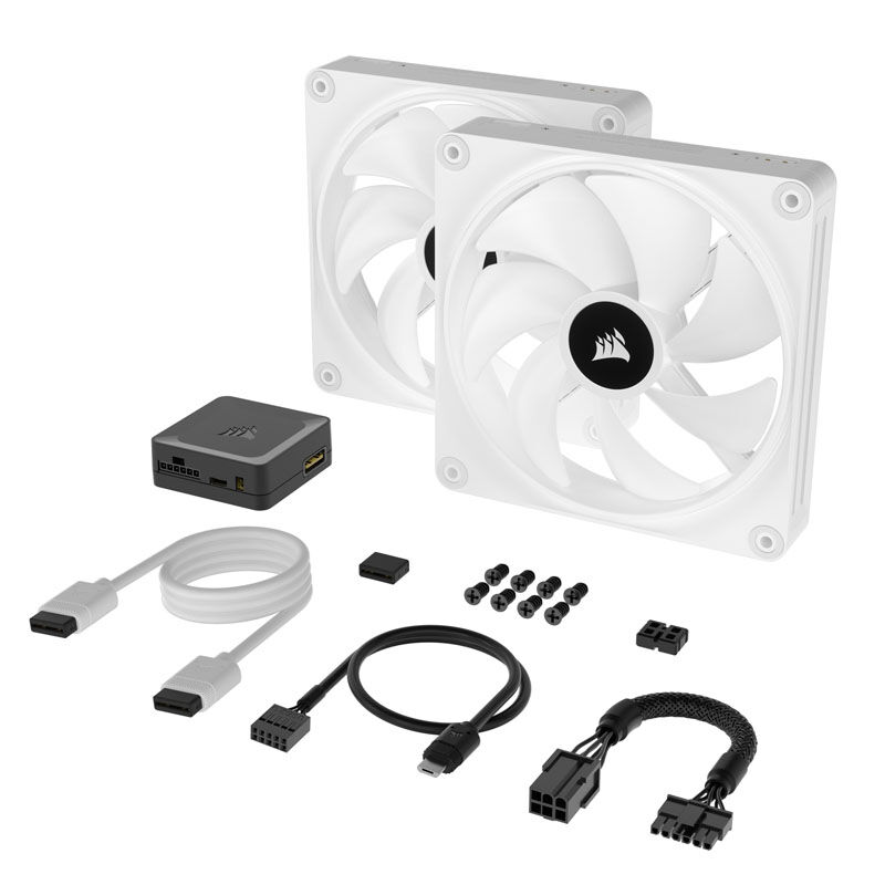 Corsair iCUE LINK QX140 RGB vifte 140 mm PWM 2-pakning svart - Corsair