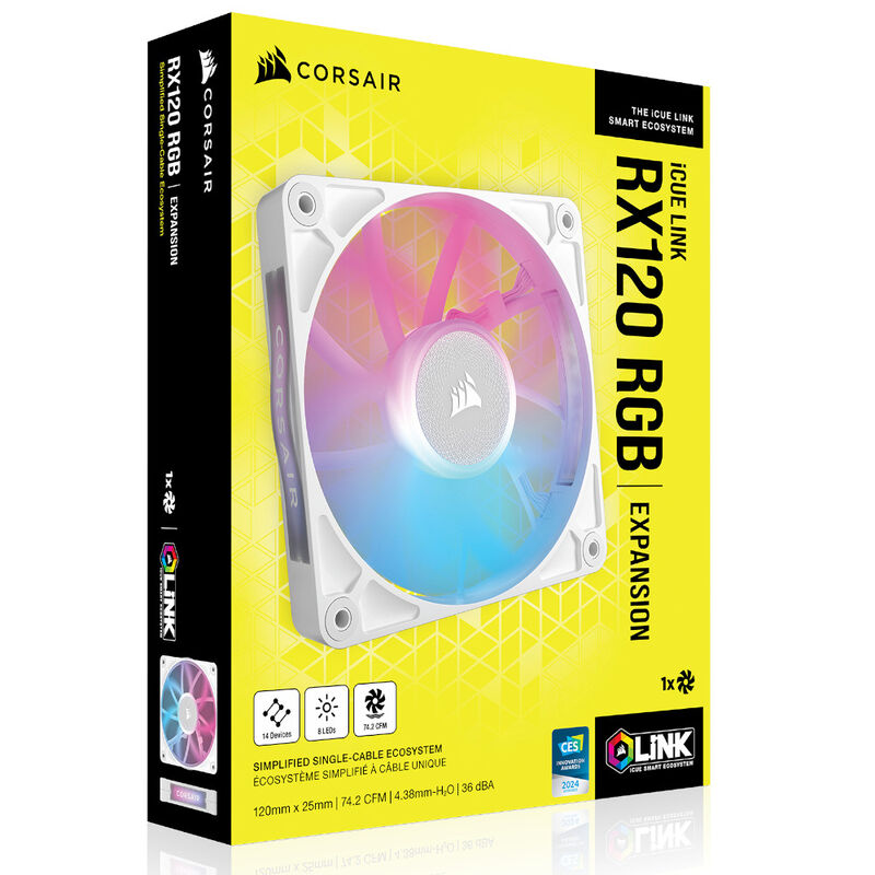 Corsair iCUE LINK RX120 RGB PWM vifte 120 mm svart - Corsair