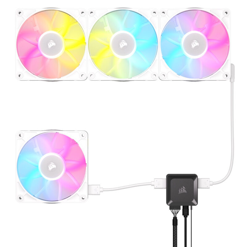 Corsair iCUE LINK RX120 RGB PWM vifte 3-pakk 120 mm svart - Corsair