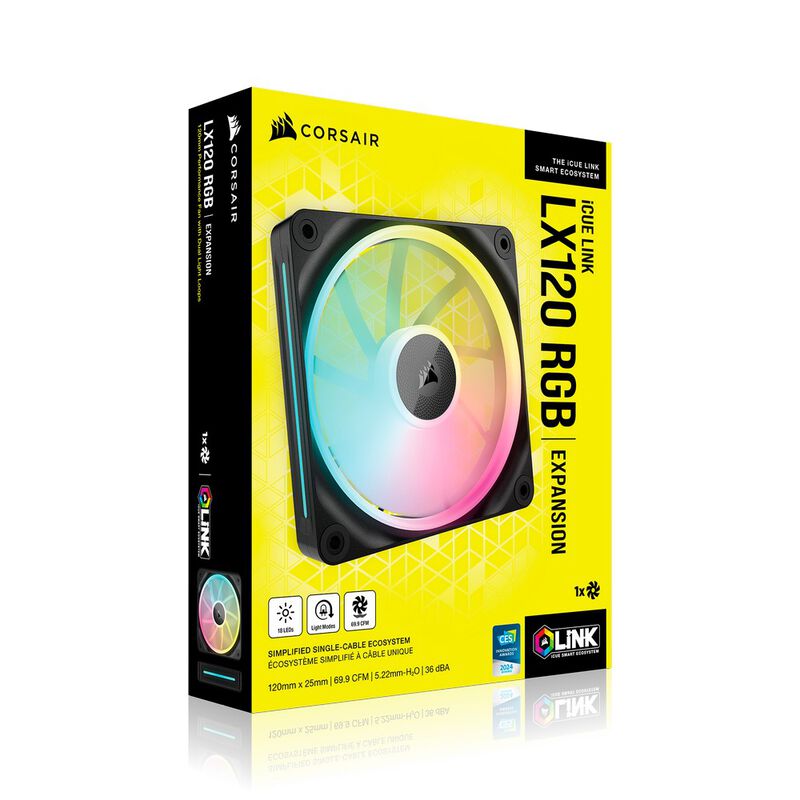 Corsair iCUE Link LX120 RGB PWM vifte 120 mm svart - Corsair