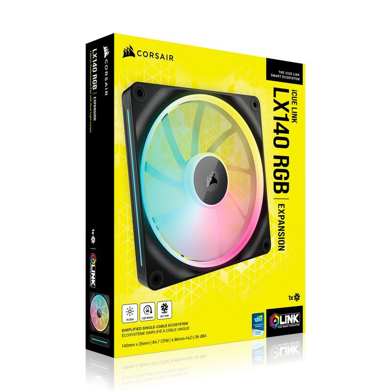 Corsair iCUE Link LX140 RGB PWM vifte 140 mm svart - Corsair