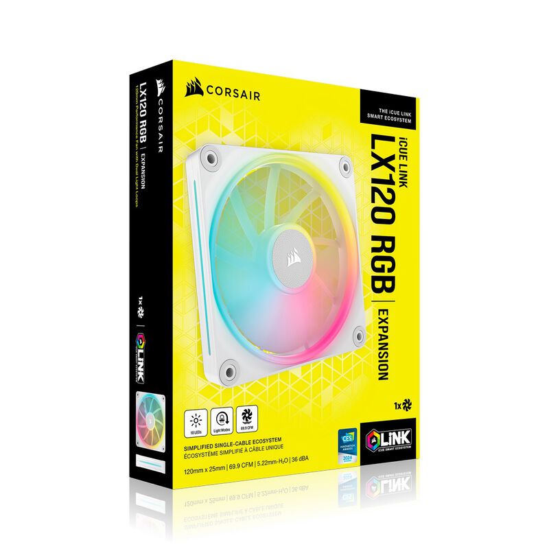 Corsair iCUE Link LX120 RGB PWM vifte 120 mm svart - Corsair