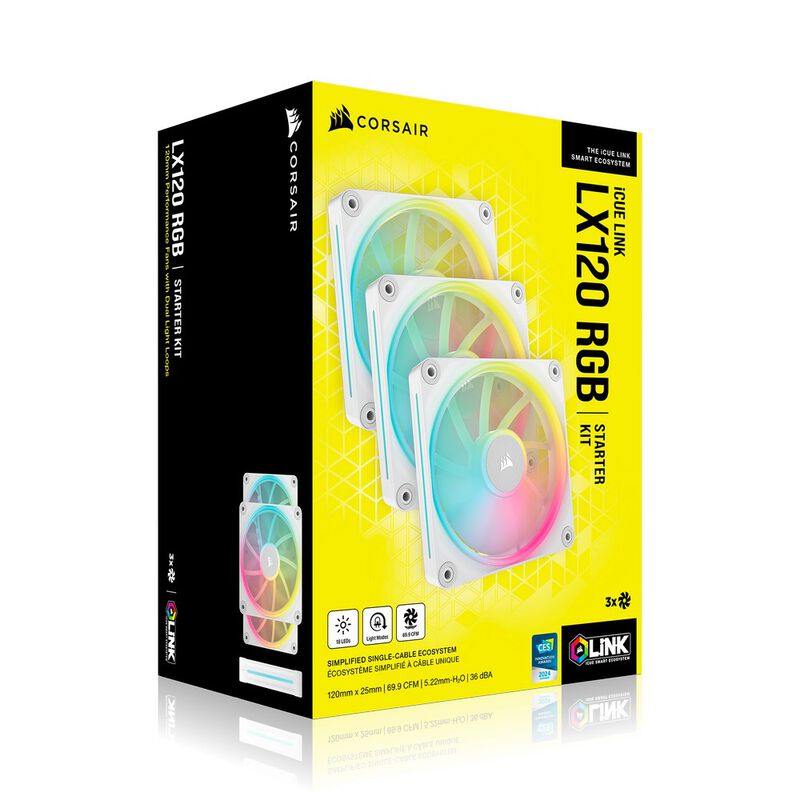 Corsair iCUE Link LX120 RGB PWM vifte 3-pack 120 mm svart - Corsair
