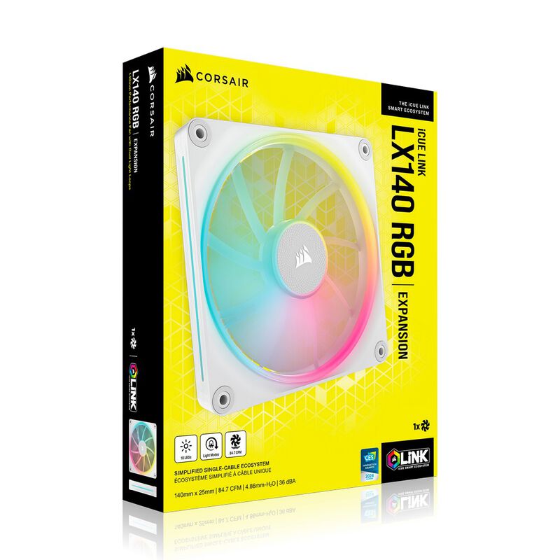 Corsair iCUE Link LX140 RGB PWM vifte 140 mm svart - Corsair