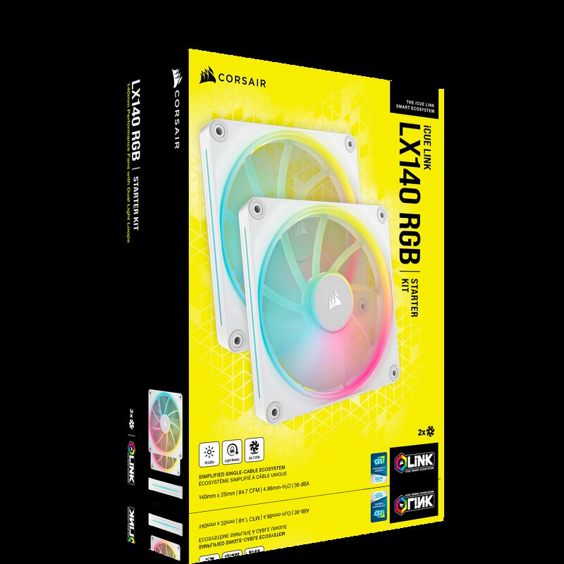Corsair iCUE Link LX140 RGB PWM vifte 2-pack 140 mm svart - Corsair