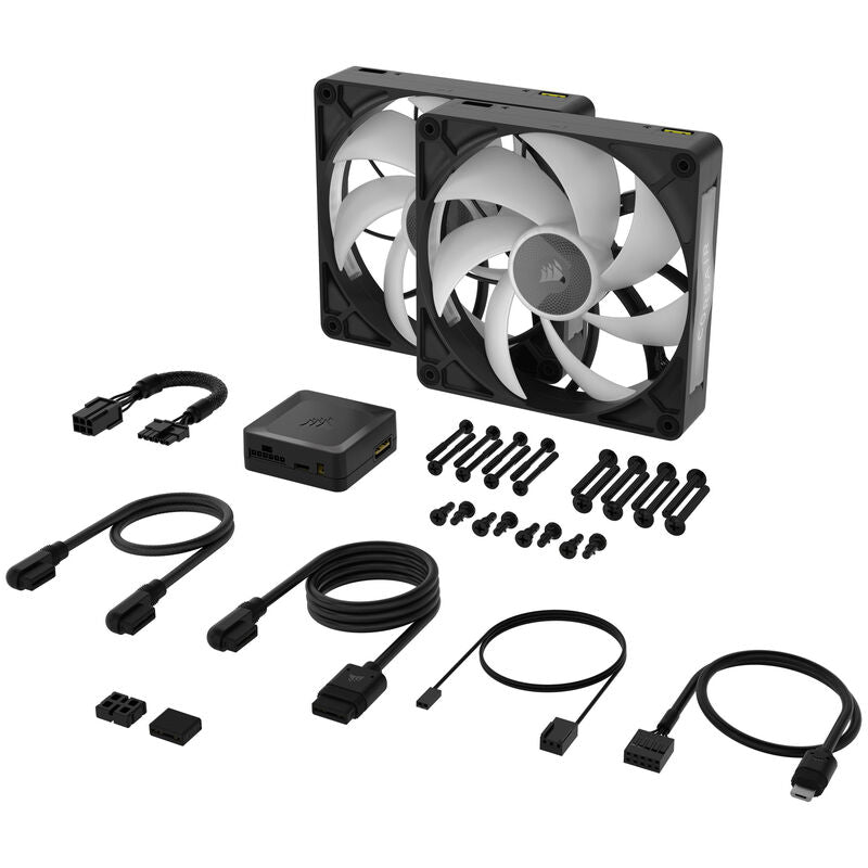 Corsair iCUE LINK RX140 MAX RGB PWM vifte 2-pack 140 mm hvit - Corsair