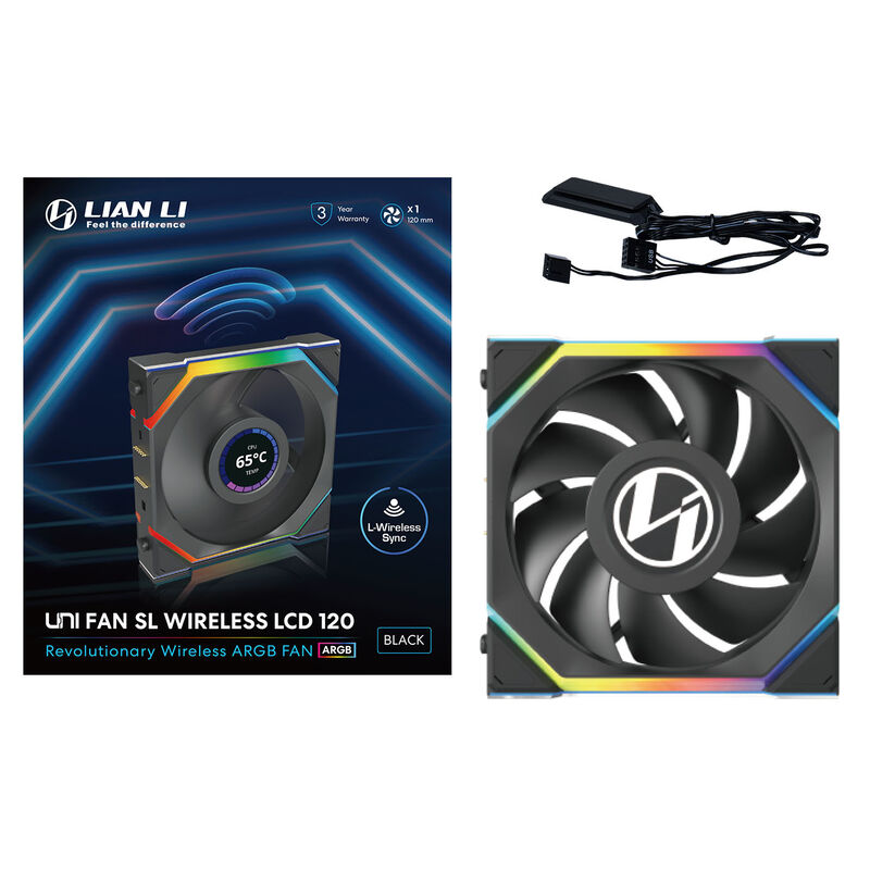 Lian Li UNI FAN SL Wireless LCD vifte 120 mm ARGB PWM hvit - Lian Li