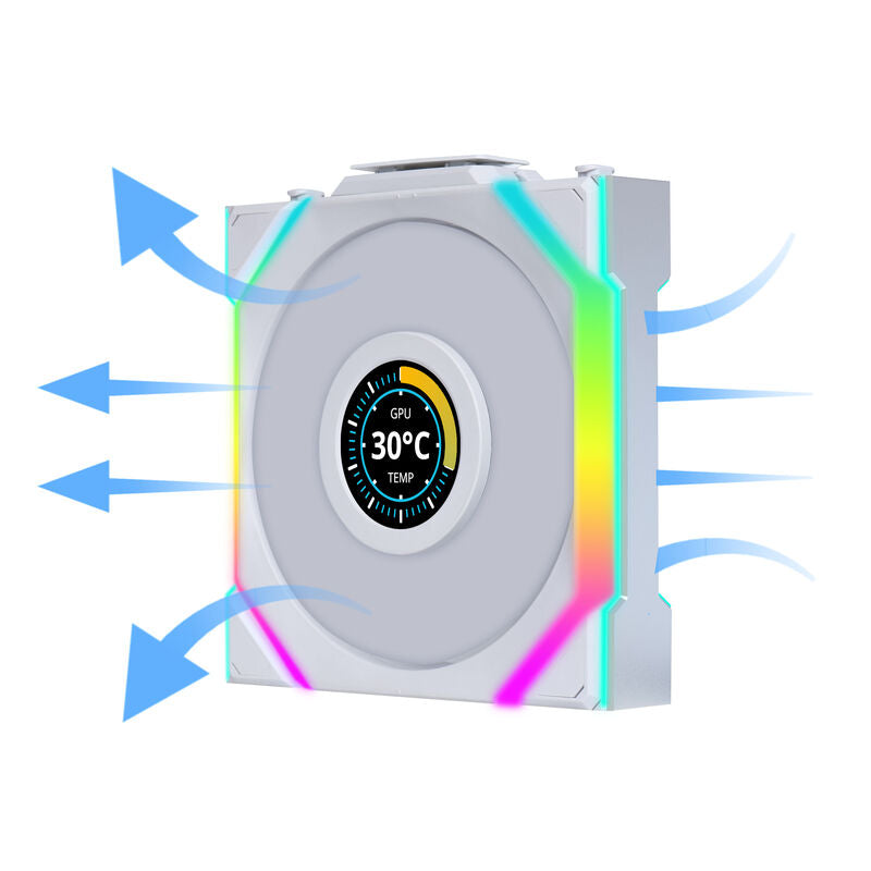 Lian Li UNI FAN SL Wireless LCD vifte 120 mm ARGB PWM hvit - Lian Li