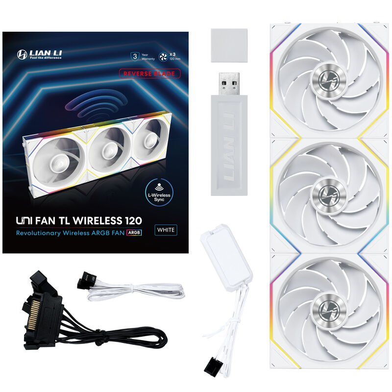 Lian Li UNI FAN TL Wireless Reverse ARGB vifte 3-pakk 120 mm - Lian Li