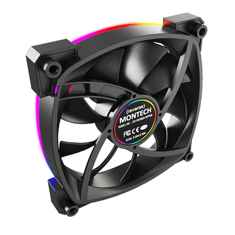 Montech RX120 PWM ARGB Reverse vifte 120 mm svart - Montech