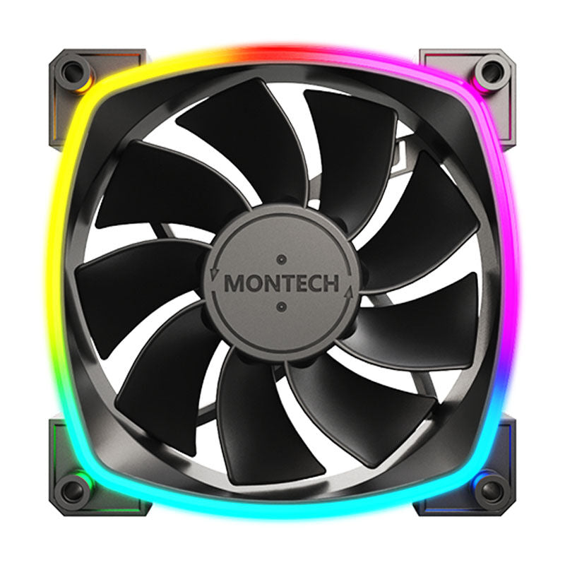 Montech RX120 PWM ARGB Reverse vifte 120 mm svart - Montech
