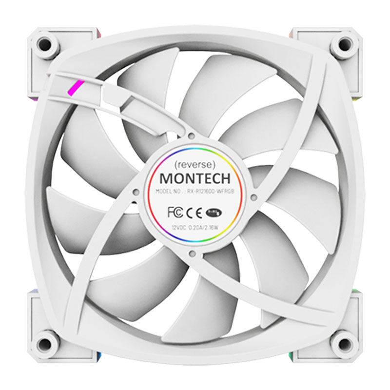 Montech RX120 PWM ARGB Reverse vifte 120 mm svart - Montech