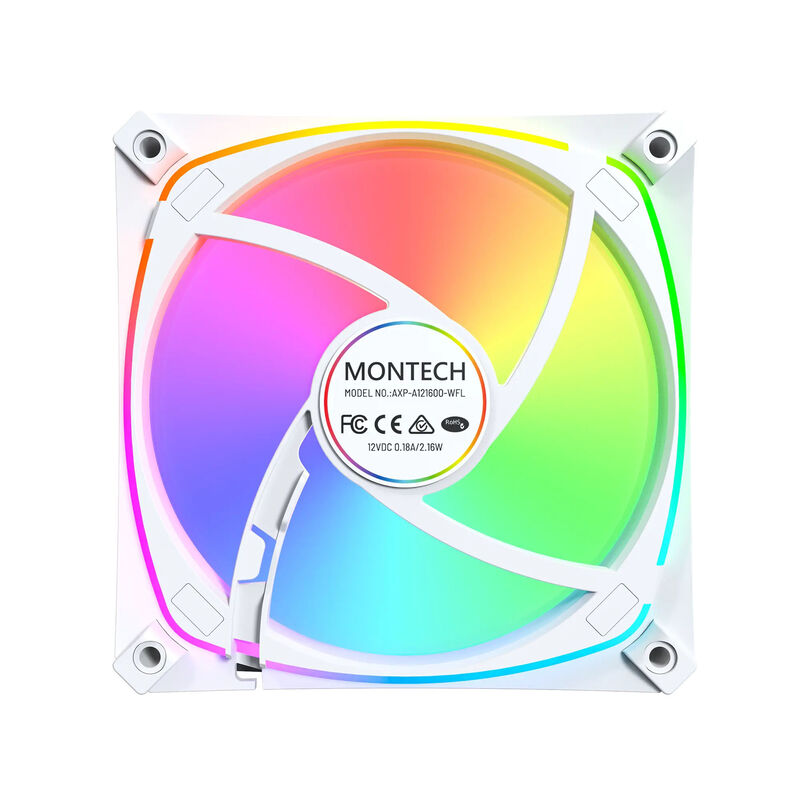 Montech AX120 PRO PWM vifte 120 mm ARGB hvit - Montech