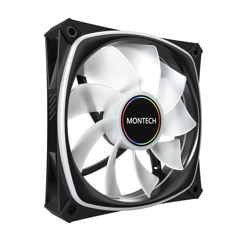 Montech RX120 PRO PWM Reverse ARGB vifte 3-pack 120 mm hvit - Montech