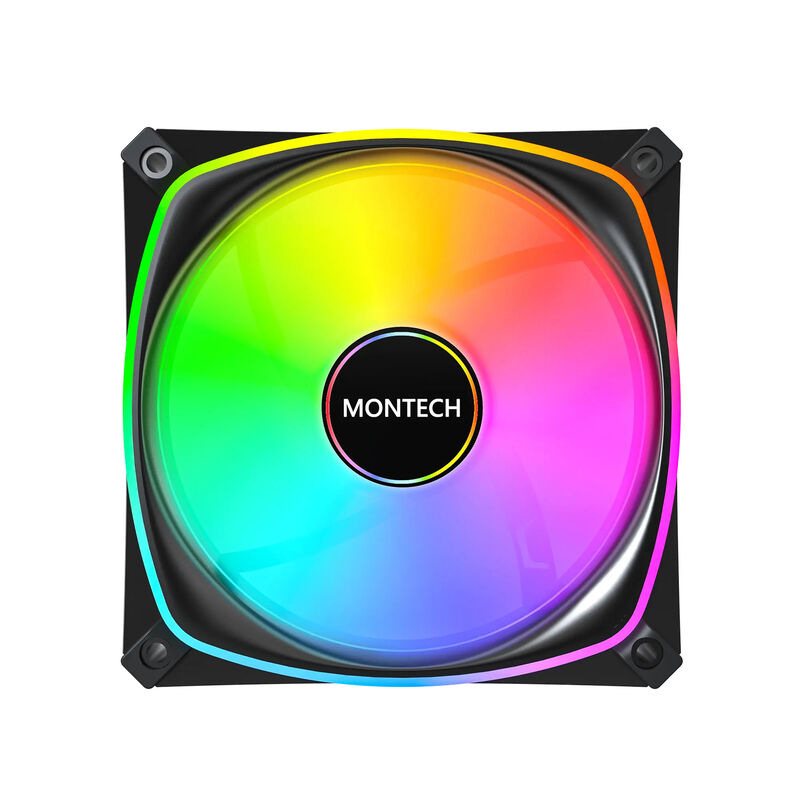 Montech RX120 PRO PWM Reverse ARGB vifte 3-pack 120 mm hvit - Montech