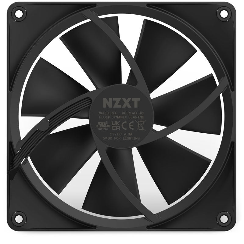 NZXT F140 PWM vifte 140 mm RGB svart - NZXT