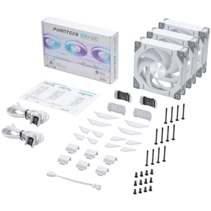 PHANTEKS D30 PWM D-RGB vifte 3-pack 120 mm svart - PHANTEKS