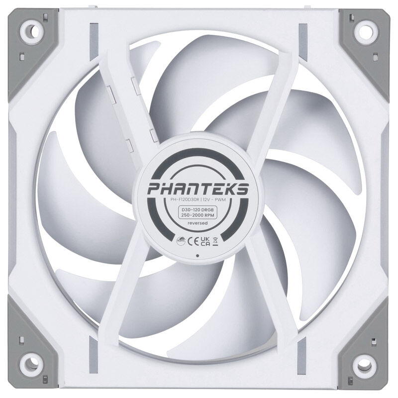 PHANTEKS D30 Reverse Airflow D-RGB vifte 120 mm PWM svart - PHANTEKS