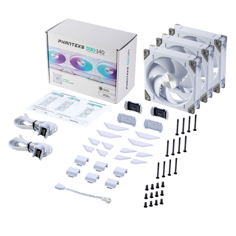 PHANTEKS D30 Regular Airflow D-RGB vifte 3-pack 140 mm PWM - PHANTEKS