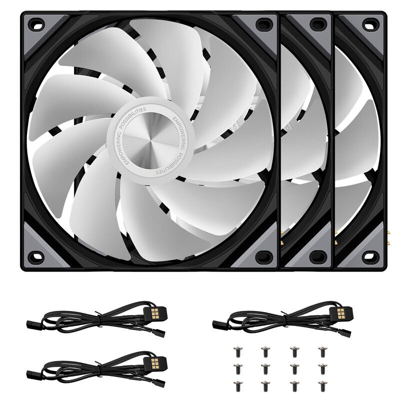 TRYX ROTA SL ARGB Reverse vifte 3-pakk 120 mm PWM svart - TRYX