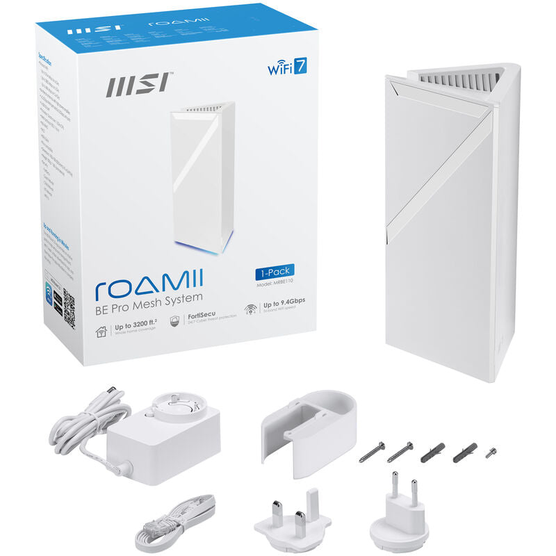 MSI Roamii BE Pro Wi-Fi 7 mesh-system tri-band 2.5G LAN hvit - MSI