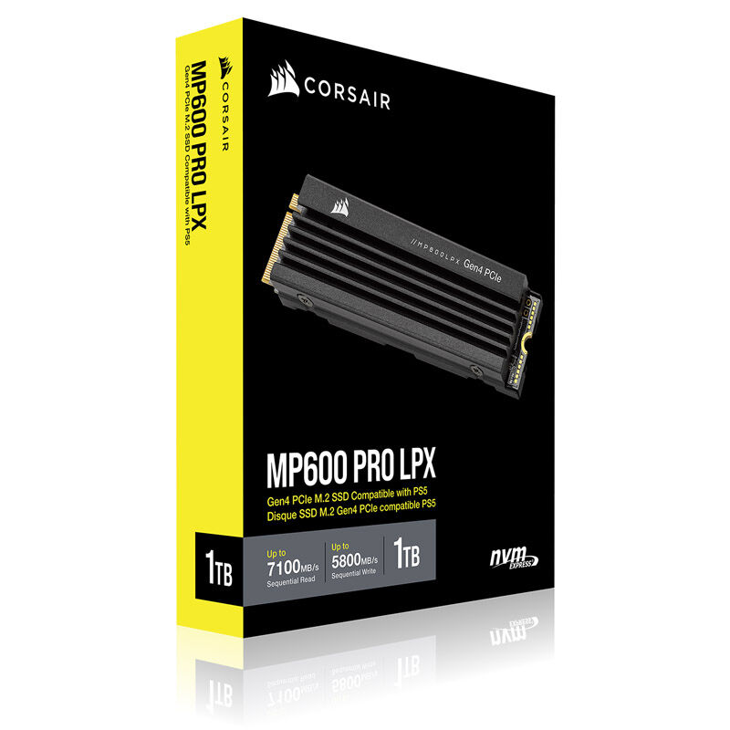 Corsair MP600 Pro LPX NVMe SSD 1 TB PCIe 4.0 M.2 hvit - Corsair