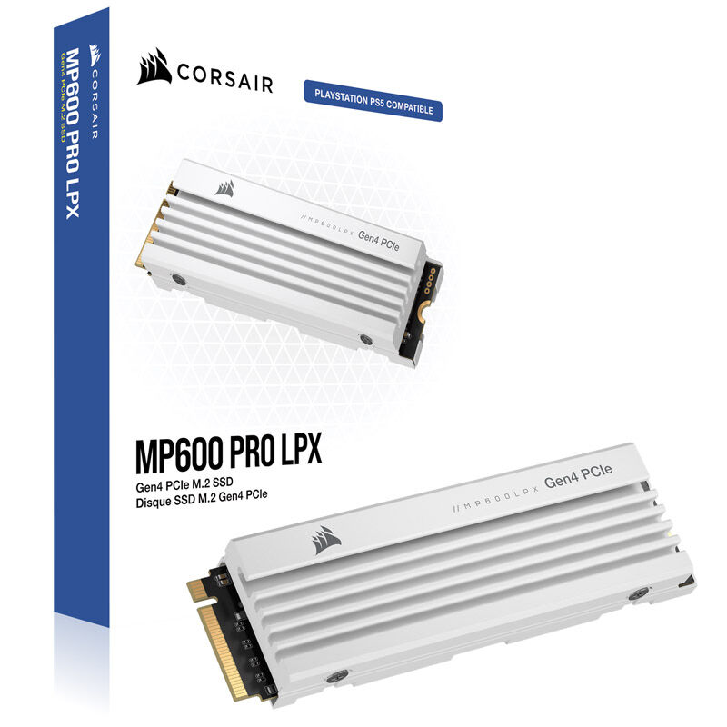 Corsair MP600 Pro LPX NVMe SSD 1 TB PCIe 4.0 M.2 hvit - Corsair