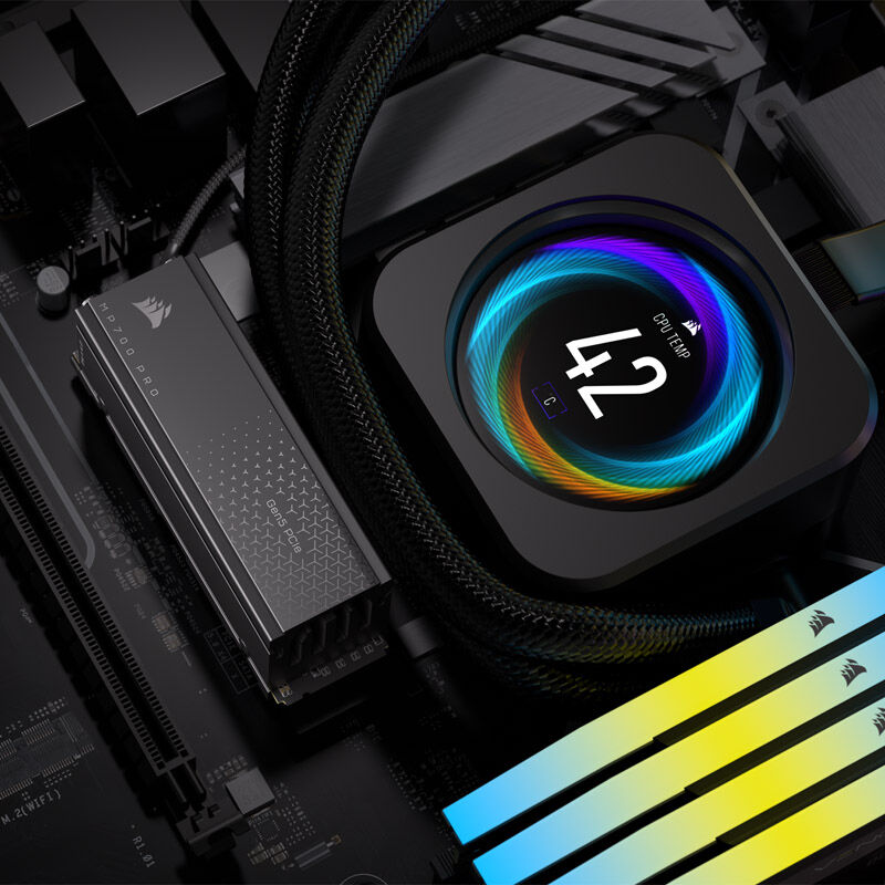 Corsair MP700 Pro NVMe SSD 2 TB PCIe 5.0 M.2 med kjøleribbe - Corsair