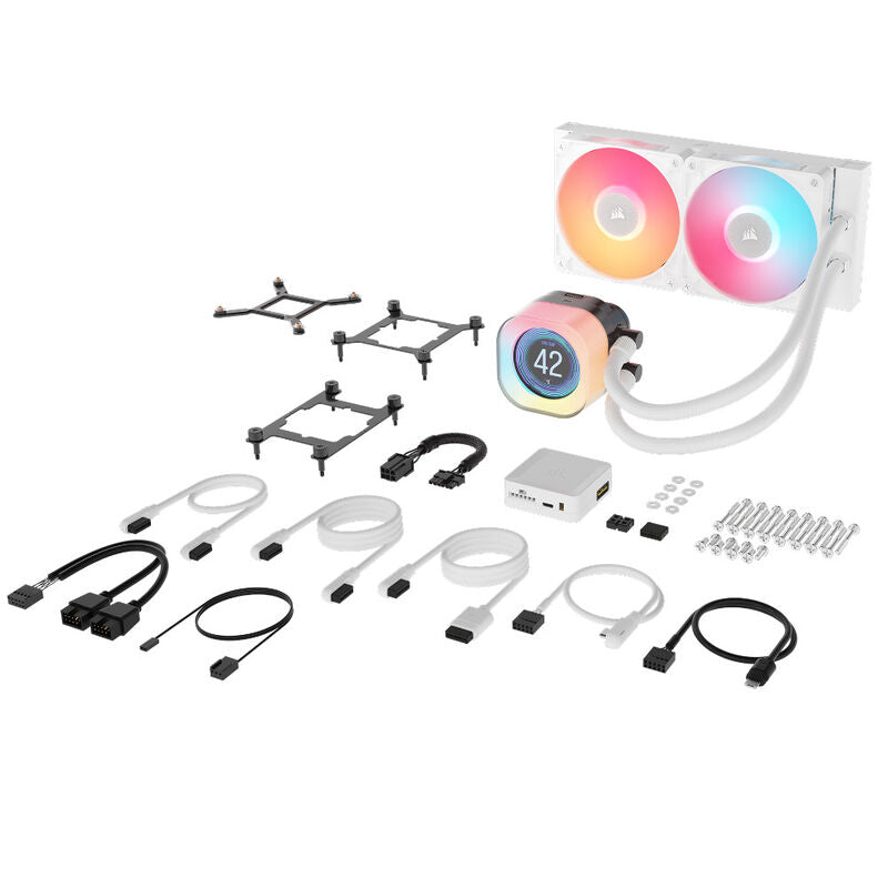 Corsair iCUE LINK Titan 240 RX LCD AIO vannkjøling RGB hvit - Corsair