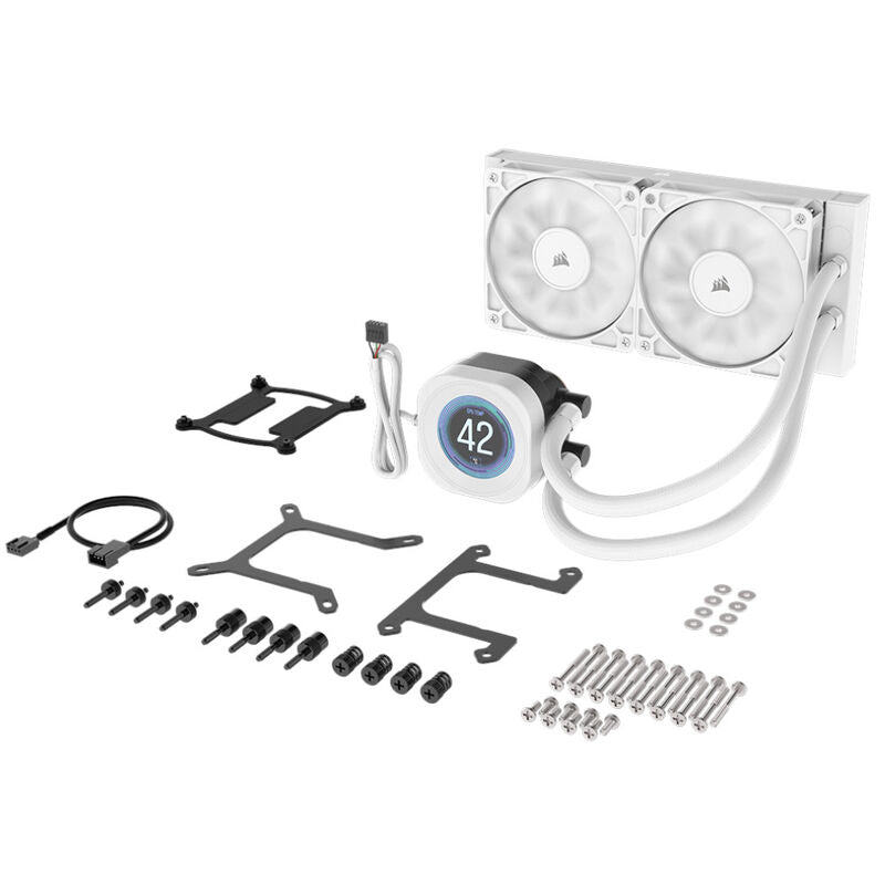Corsair Nautilus RS 240 LCD ARGB AIO vannkjøling 240 mm hvit - Corsair