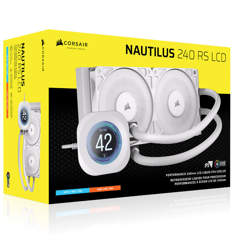 Corsair Nautilus RS 240 LCD ARGB AIO vannkjøling 240 mm hvit - Corsair