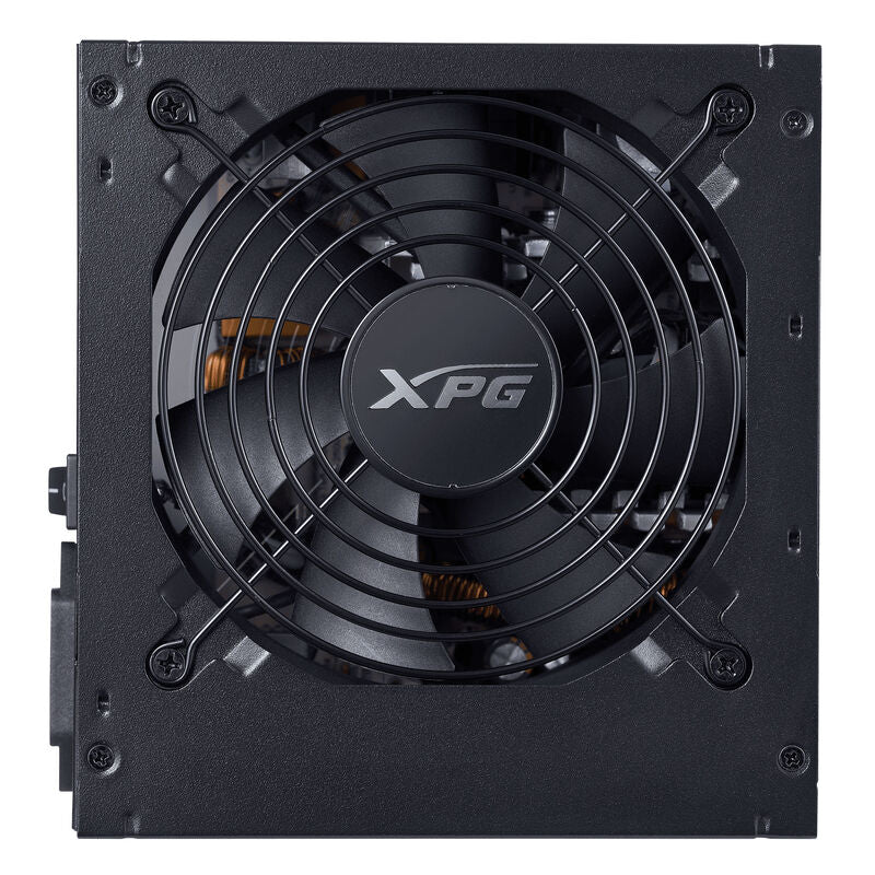 Nærbilde av vifte på ADATA XPG PROBE strømforsyning 600 W 80 PLUS Bronze