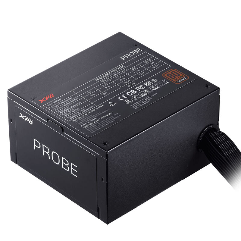 ADATA XPG PROBE strømforsyning 600 W 80 PLUS Bronze ATX 2.4 svart montert i PC